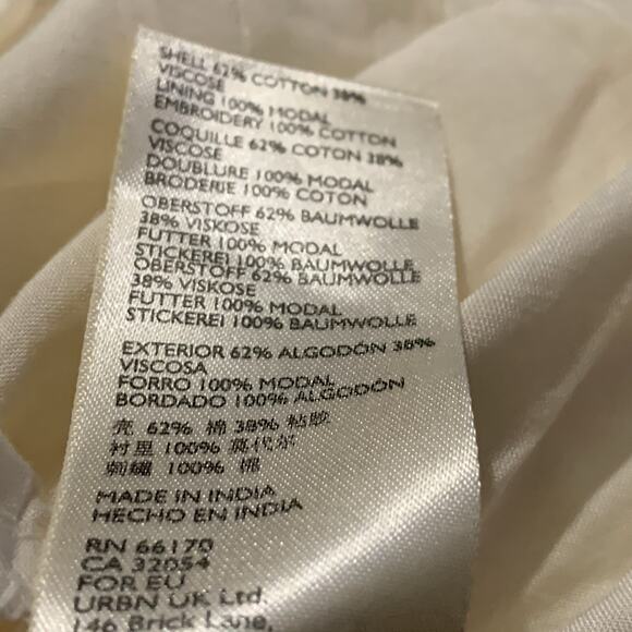 Maeve Anthropologie Dress Dominique Embroidered Tunic Ivory Womens Size XL - Picture 5 of 12